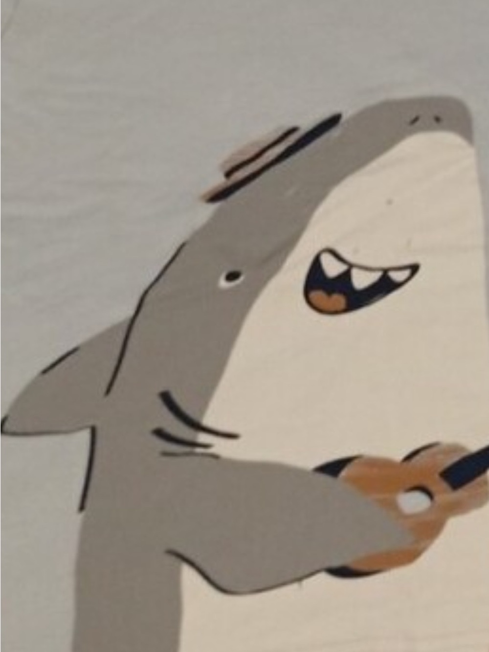 Old Navy Kids Shark Graphic Set - Light Gray Top & Tan Shorts